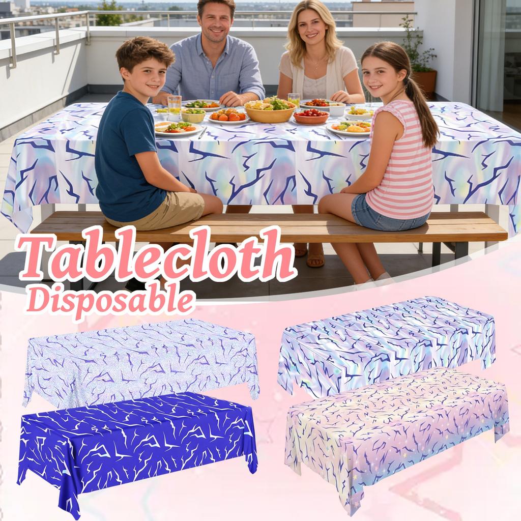 Purple Aluminum Film Tablecloth, Party Cartoon Children's Birthday Decoration Items, Set Up Party Dessert Table, Table Decoration Tablecloth.