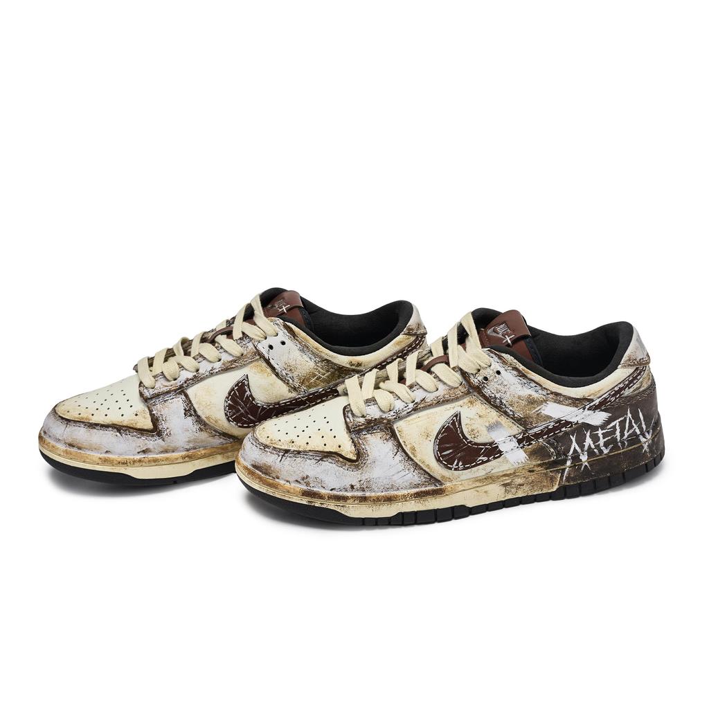 Nike Dunk REGO Hot Dog, Corrosion Wasteland Cushioning Low top Skateboard Shoes Men's Black Beige Brown IM6670-202(Team1189-)