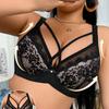 Women's Sexy Push-Up Bra with Underwire and Front Cross Lace Embroidery