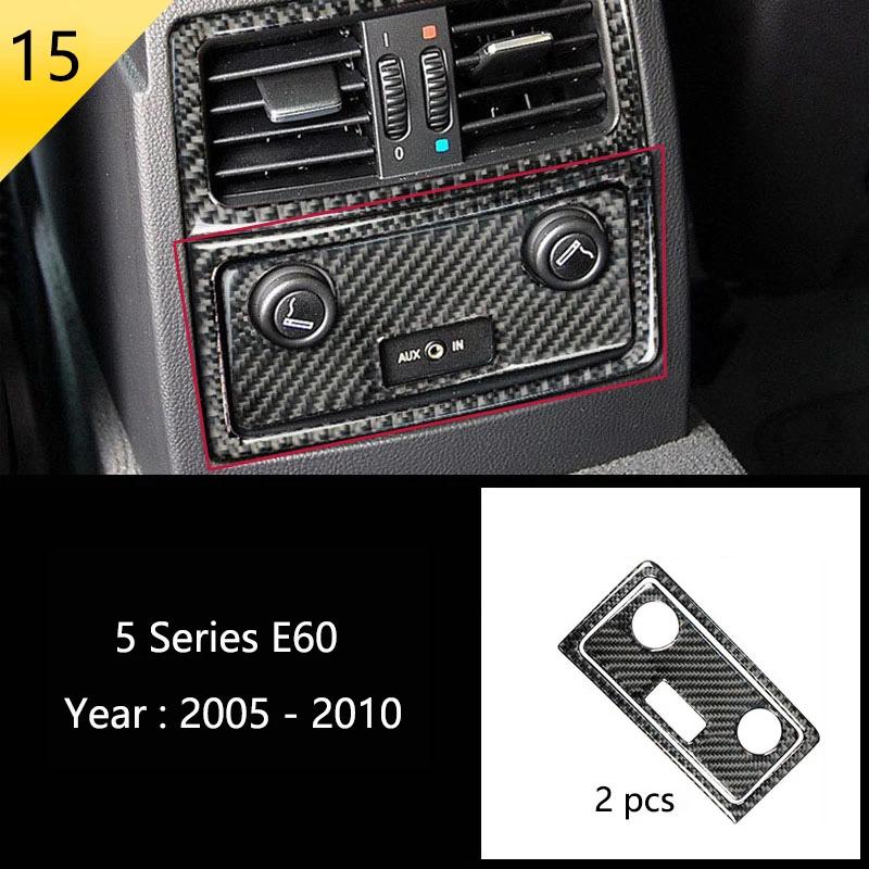 Carbon Fiber Car Interior Door Handle Cover Door Decoration Bowl Stickers For BMW 5 Series Accessories E60 E61 F10 2005-2010