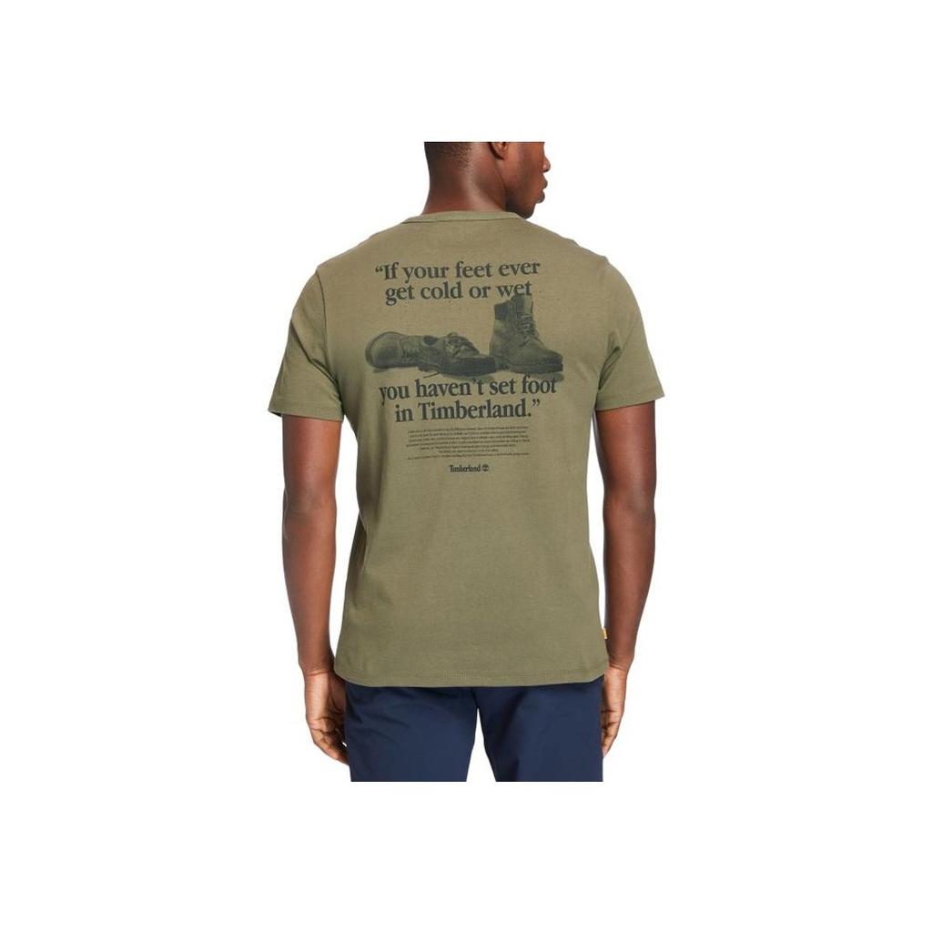 Timberland Round Neck Casual Sports Letter Print Short Sleeve T-Shirt Men Tops Green A2534-A58