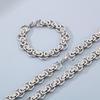 Personalized Hip Hop Rock Emperor Chain Circle Bracelet Trendy Byzantine Flat Stainless Steel Men's Bracelet