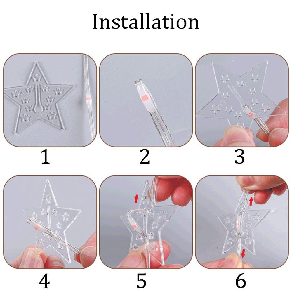 Five-pointed Star Hanging Type Fairy LED Star Lamp Xmas Lighting Curtain String Lights Window Decor