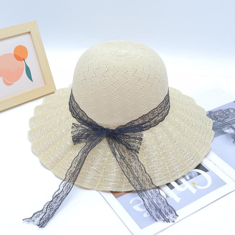 New Straw Hat Women's Outdoor Sunshade Sunscreen Hat Big Brim Trendy Vacation Beach Hat Breathable Cool Hat