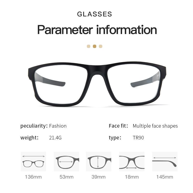 Small Size Rectangular Optical Prescription Eyeglasses Sports Cycling Myopia Photochromic TR90 Glasses for Men Women 8078