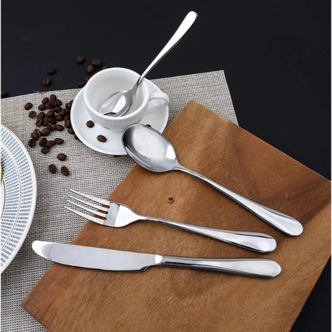 Ensemble de cuillères argentées Ensemble de couverts en acier inoxydable de qualité supérieure Polissage miroir Ensemble d'ustensiles de couverts Durable Ensemble de vaisselle pour manger pour la maison et la cuisine,