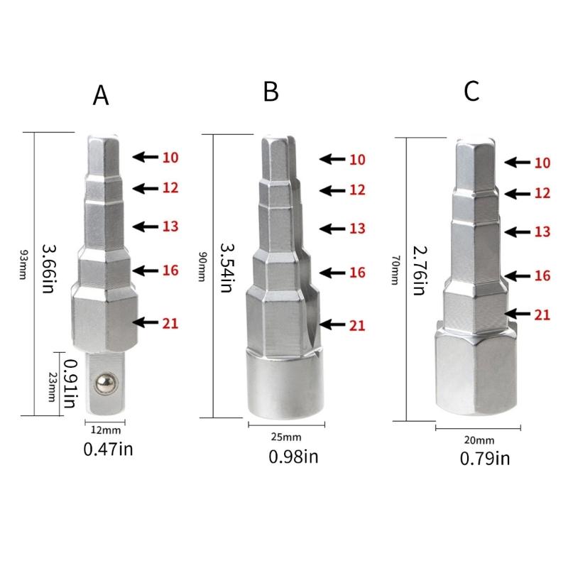 Square Radiators Step Wrench, 1/2 3/8 Drive Universal Step Wrench, Used For Pipe And Radiators Shaped Key