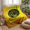 Coperta in Flanella Borussia Dortmund con Nome Testo Personalizzato Logo Calcio Coperta in Pile Personalizzata Regalo Speciale per Divano Camera da Letto Casa