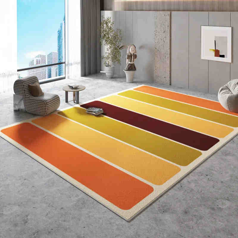 Modern Simple Rainbow Living Room Carpet Home Tea Table Bedroom Absorbent Non-slip Large Area Light Luxury Rug Floor Mat Decor