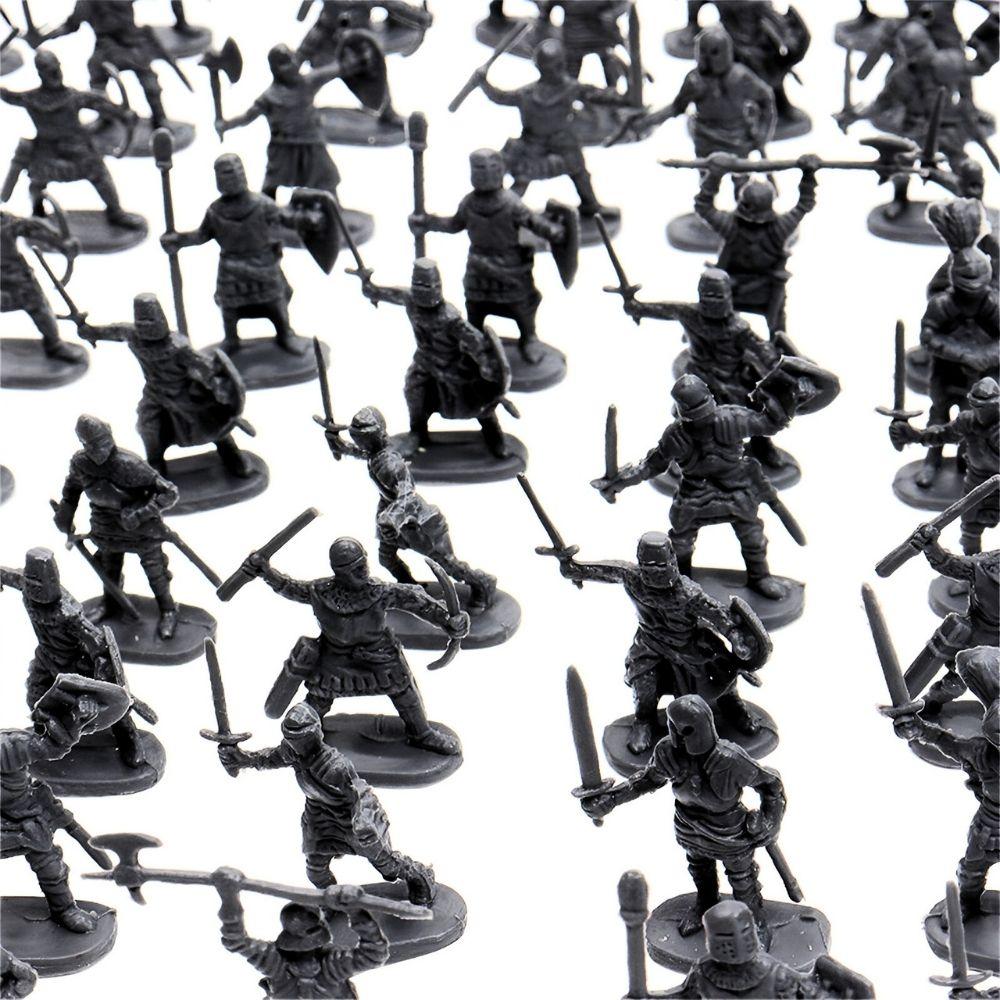 30/100pcs 1.06inch Medieval Soldier Model Golden/Grey Role Playing Doll Collection Sand Table Scenario Exercise Decoration YMY