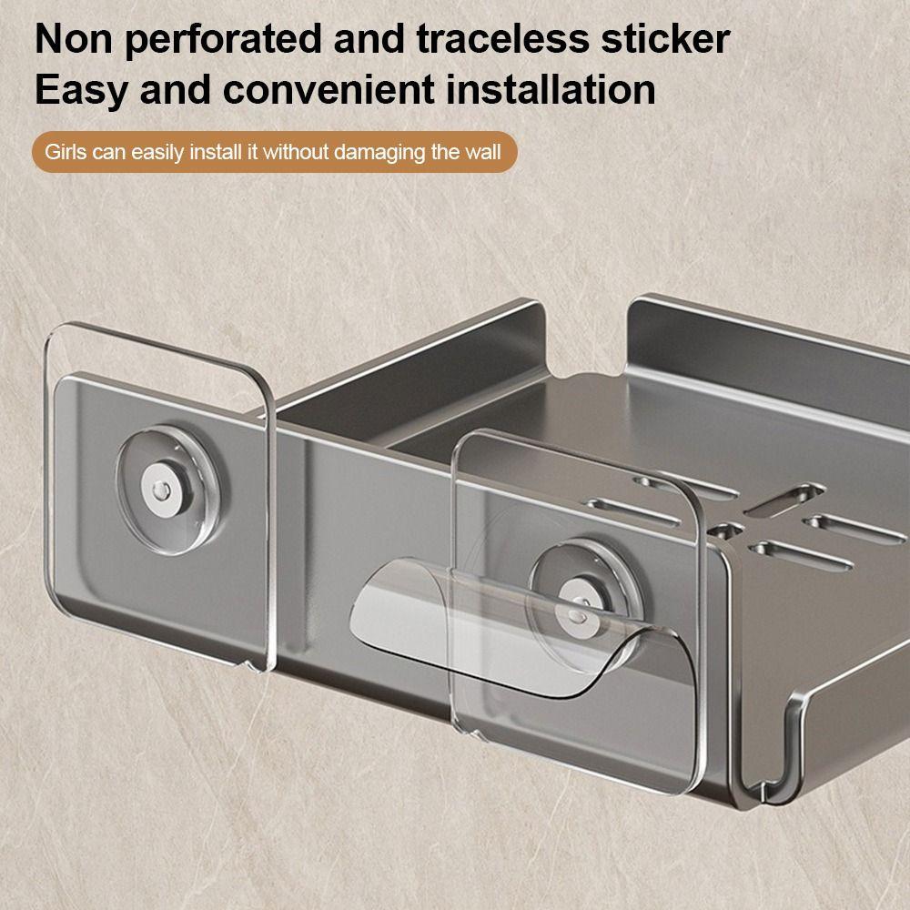 No Drill Wall Mounted Storage Rack Space Saving WiFi Router Shelf Projector Rack Home Organizer