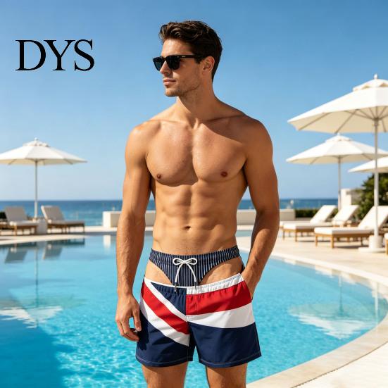 Comfortable Elastic Waist Swim Shorts Men Hairy Butt Shorts, Funny Booty Print Beach Realistic Gifts for Husband 3D Briefs Patriotic Trunks