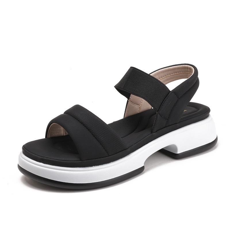 

One word with rhinestone open-toe fashion casual shoes summer new versatile wedge heel platform comfortable sandals 36