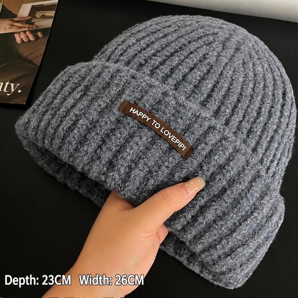 Thick Warm Knitted Beanie Hat Polyester Winter Beanie Hat Earflap Casual Beanie Hat  Cold Weather
