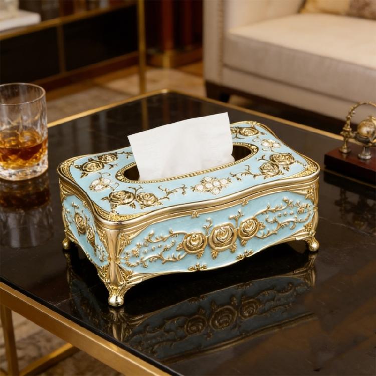 Sturdy Quality ABS Plastic Tissue Cover With Ornate Rose Patterns Sophisticated Decors Tissue Box For Elegant Spaces