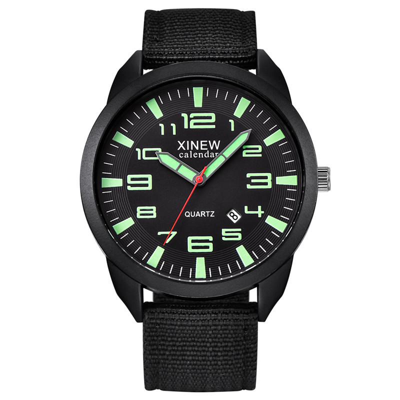 Watch Men's Army Watch Nylon with Calendar Quartz Watch