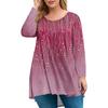 Women's Plus Size Top, Garden Collar Long Sleeved Shirt, Fashionable Floral Print Casual Top