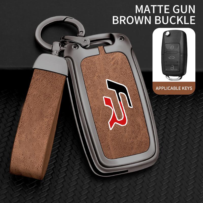 Vrdpn5 Suitable for Seat Ateca Leon FR 2 Ibiza Zinc Alloy Car Key Cover High-end Genuine Leather Car Key Case Buckle Auto Accessories