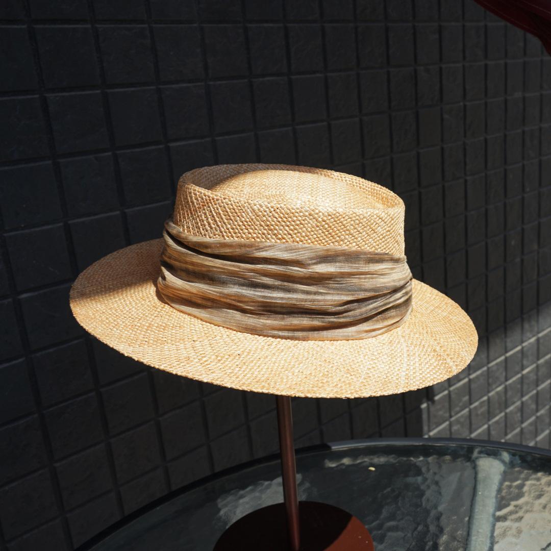

Japanese Retro Wide-Brimmed Treasure Grass Woven Flat-Top Top Top Hat Women S Summer Sunshade Vacation Beach Chinese Straw Hat Elegant M（56-58cm）