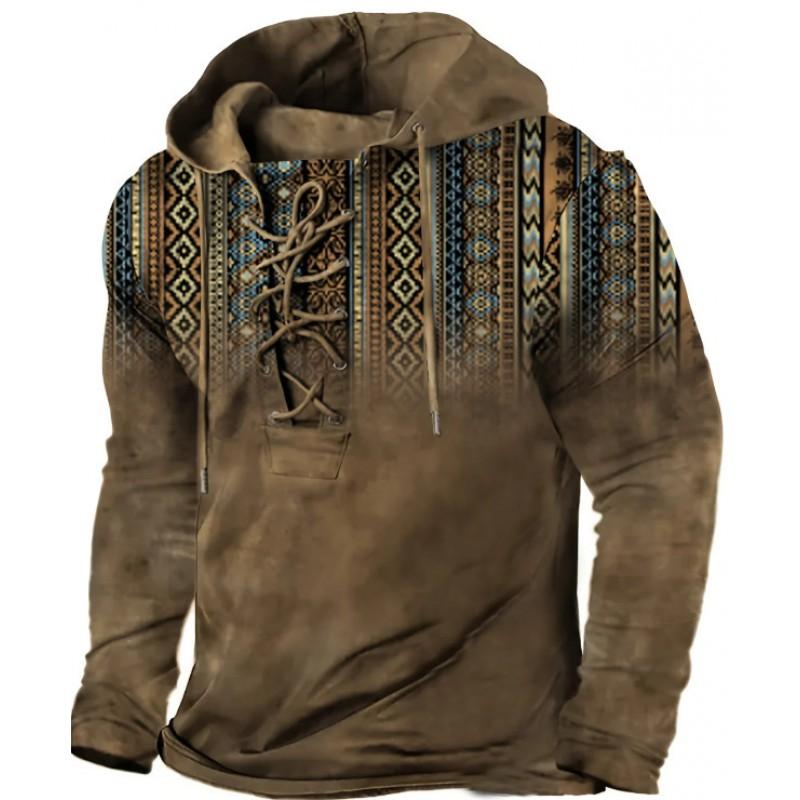 Herren Kapuzenpullover Lockerer Schnitt Mit 3D Digitalem Tierdruck Air Layer Stoff Langarm Freizeit Oberteil Alles