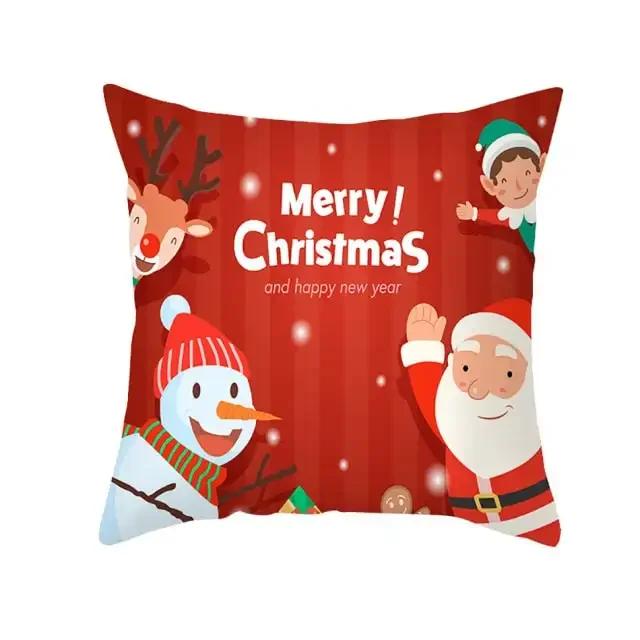 

Милый мультяшный Санта-Клаус Рождественское украшение Принт Рисунок Наволочка для подушки Домашняя Гостиная Диван Подушка 66x66cm бордовый