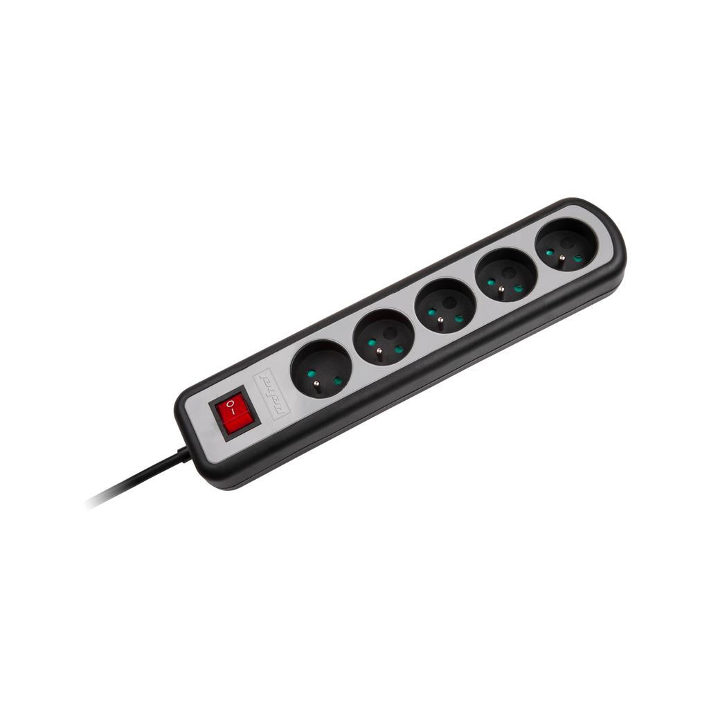 Rebel 1.5m 5-socket Power Strip Extension Cord