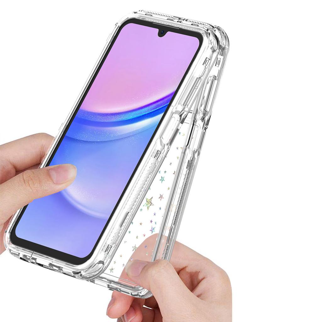 For Samsung Galaxy A15 4G/5G Case Acrylic TPU Clear Phone Cover with Laser-printed Film