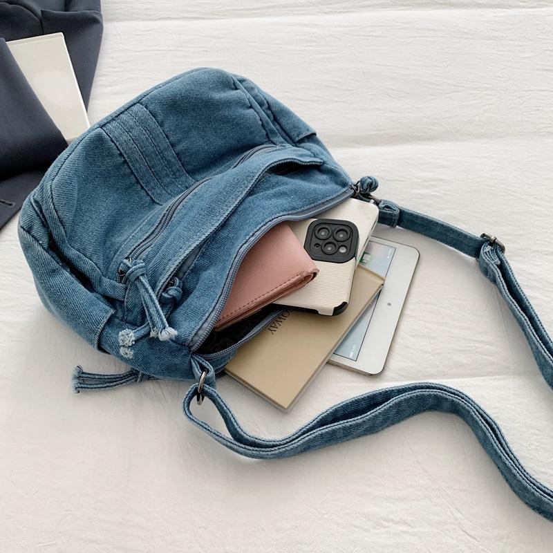 Denim Mobile Phone Bag Women's Shoulder Crossbody Bag Multi-Compartment Small Square Bag