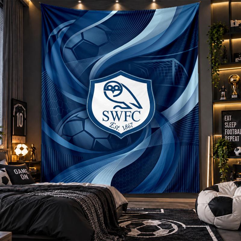 Gobelin wiszący na ścianę z nadrukiem piłkarskim Sheffield Wednesday Tkanina do salonu Sypialni Wystrój domu