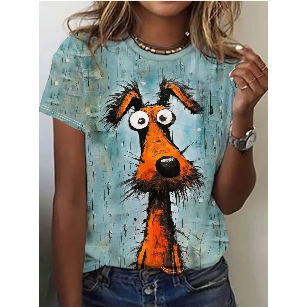 Summer Cute Animal 3D Printed Women's Shirt Short Sleeve Casual Harajuku Fashion T-Shirt Top