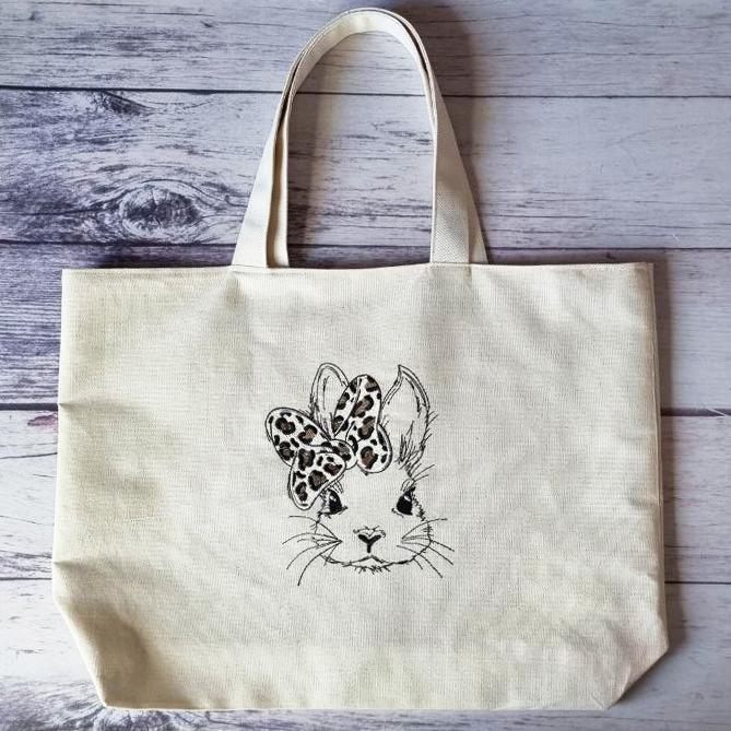 Shopper with Embroidery Rabbit with Bow LB786 NeedleWoman Beige (39681001)