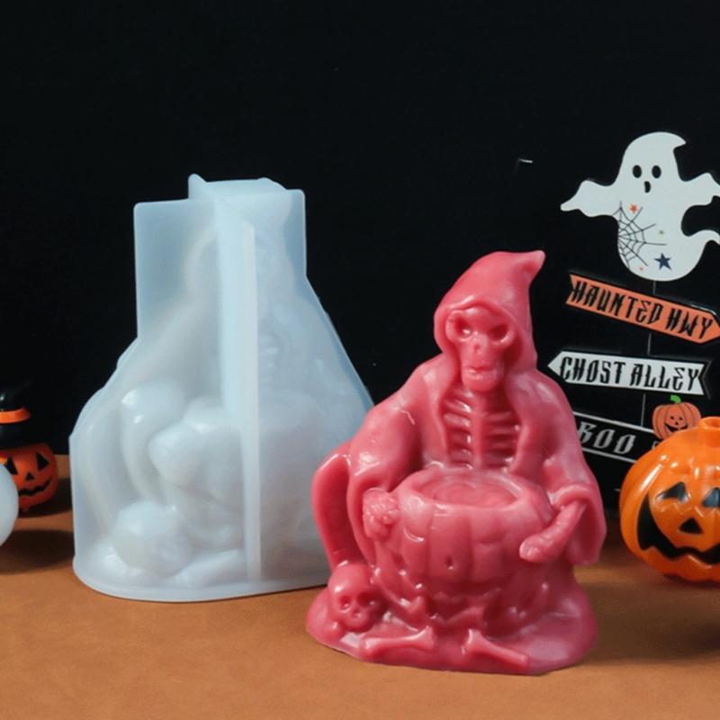 Silicone Molds Candle Making Moulds Silicone Craft Mould Skull Shape Halloween Ornament Mold Silicone Texture for Candle