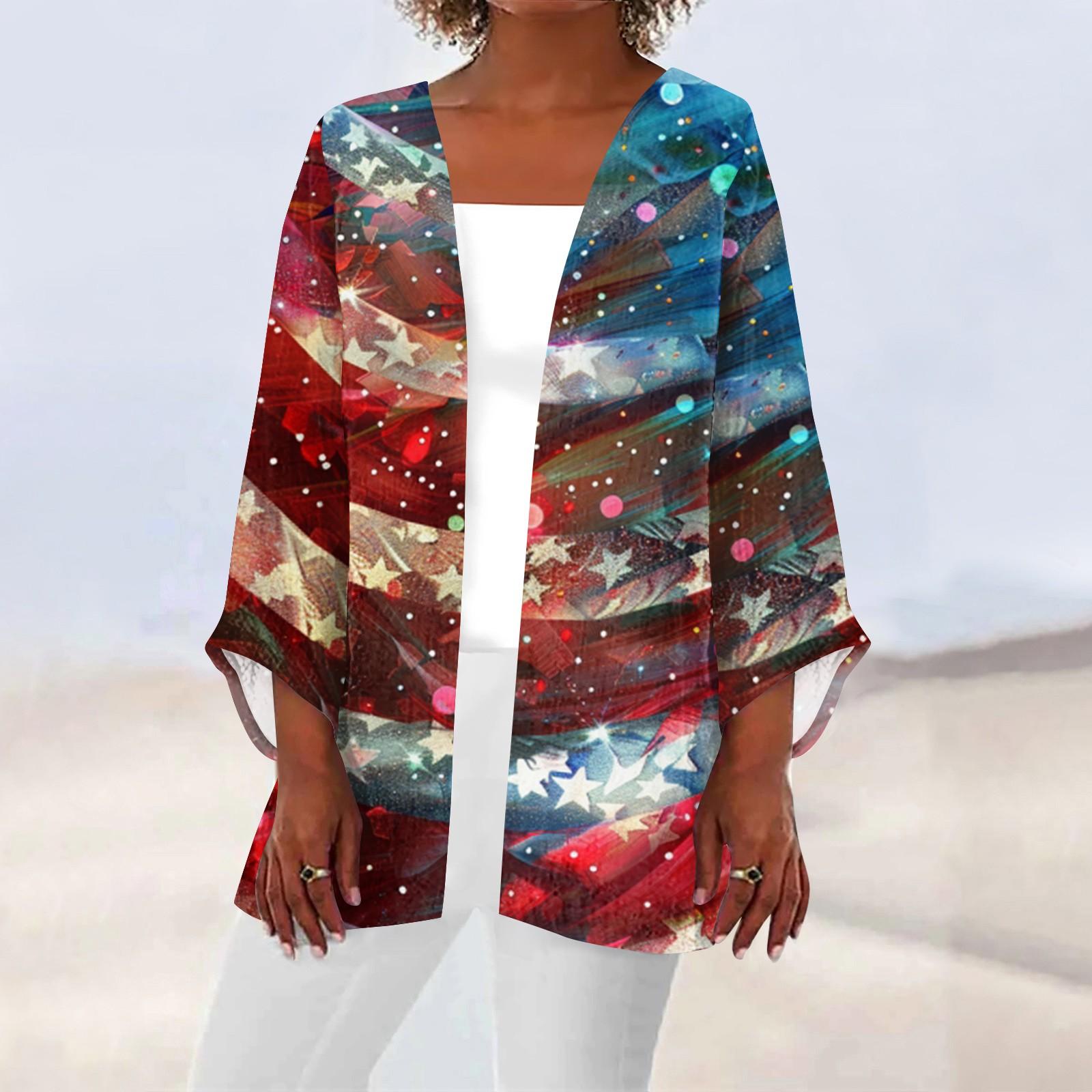 

Женская повседневная модная легкая куртка средней длины с принтом, кардиган XXXXXL