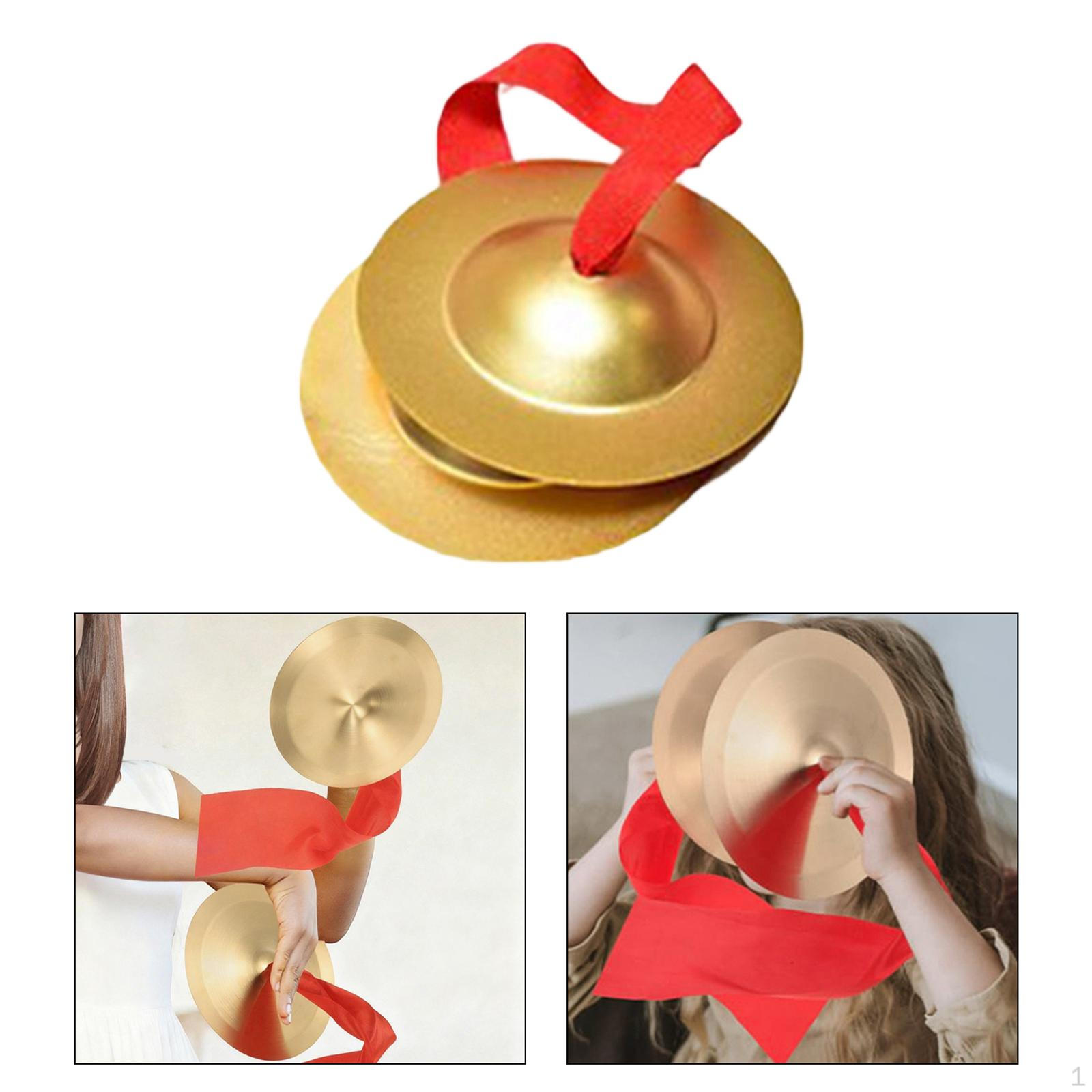 

1 Pair Hand Cymbals Alloy Drum Musical Percussion Instrument Finger Easy Grip Sturdy Suitable for Small