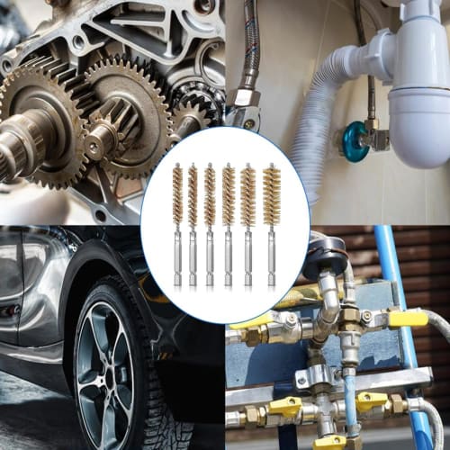 Wire Brush, Brass Brush, Hexagonal Shaft Twisted Brush, Drill Brush, Brush-Shaped, Polishing Tool, Rust Remover, Polishing Brush for Electric Drills,