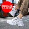 Men's Hidden Height Increasing Sneakers 6-10CM Elevator Shoes Chunky Platform Walking Shoes Comfortable Leather Fashion Sneakers