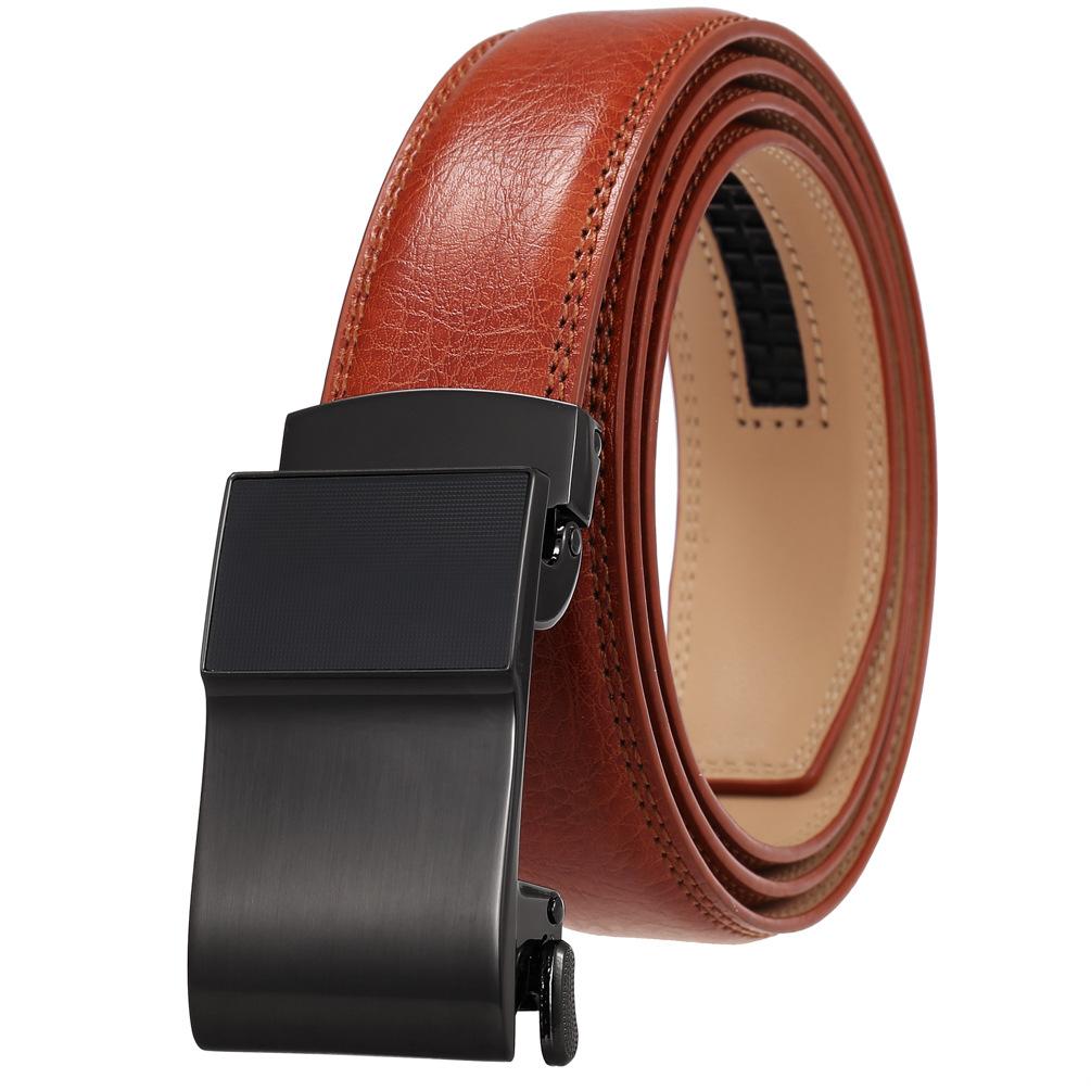 Men'S Clothing Accessories Casual Belt, Alloy Automatic Buckle Two-Layer Cowhide Belt Ly36-24974-1