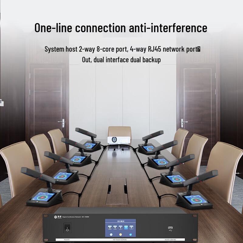 HuiDu HD-7300 1-to-20 Wired Gooseneck Conference Microphone System (CN version)