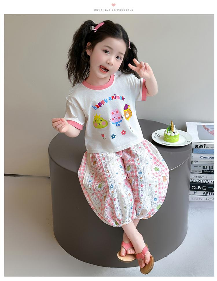 Girls' Summer Set 2026 New Fashionable Thin Clothes for Children's Fashion, Baby Girls' Summer Set Short Sleeve Two Piece Set