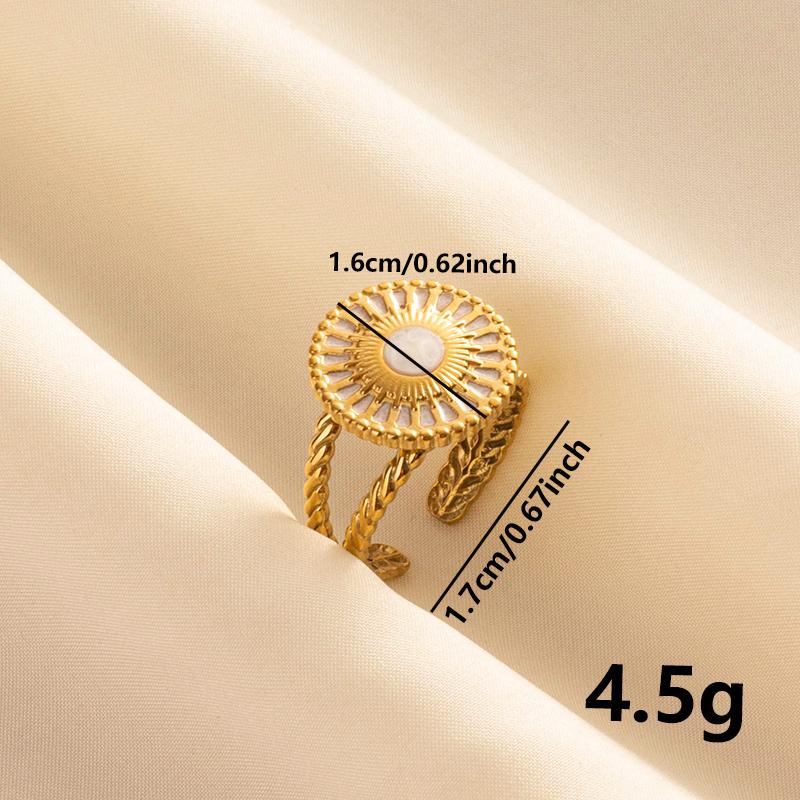 

Богемский золотой цвет белая эмаль открытые кольца роскошные нерегулярные нержавеющая сталь регулируемое кольцо на палец женские очаровательные ювелирные изделия подарки resizable