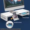Monitorständer Erhöhung, Faltbar, Höhenverstellbarer Computerständer, Schreibtischregal Erhöhung mit Schublade & Tablet Telefon