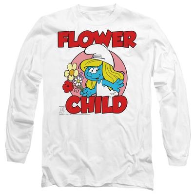 The Smurfs Unisex Adult Flower Child Long-Sleeved T-Shirt
