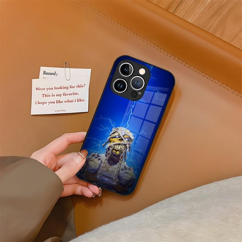 Skeleton Rock Band Phone Case Tempered Glass For IPhone 13 14 12 15 11 Plus Pro XS Max Mini X XR 8 7 6s SE2020 Cover