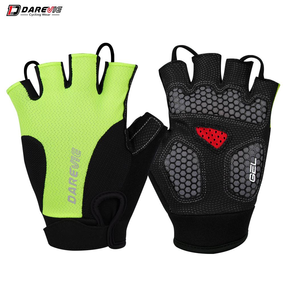 

Перчатки для велоспорта DAREVIE MTB с гелевой подкладкой, ударопрочные, дышащие, с полупальцами, быстросъемные перчатки для велоспорта с влагоотталкивающими свойствами для большого пальца Asian-S жёлтый