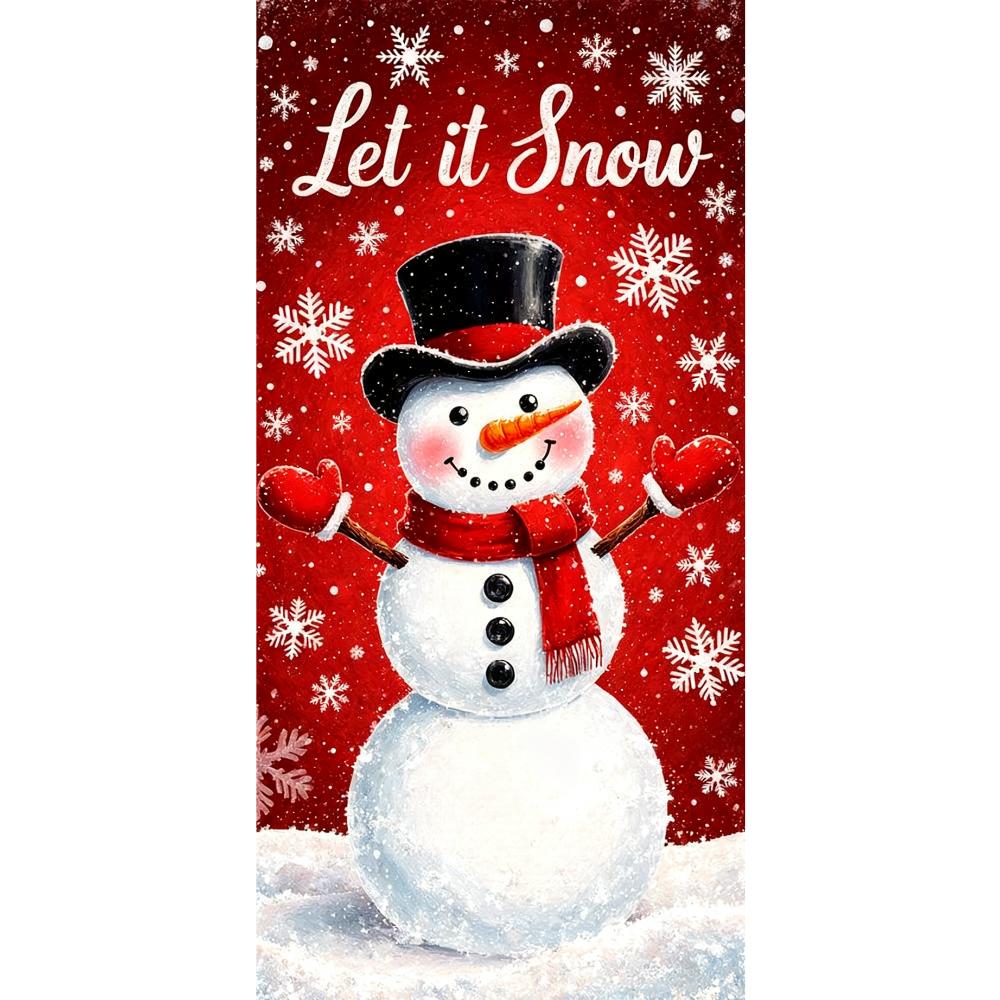 Door Hanging Christmas Door Cover Atmosphere Arrangement Background Santa Claus Banner Old Man Snowman Holiday Props