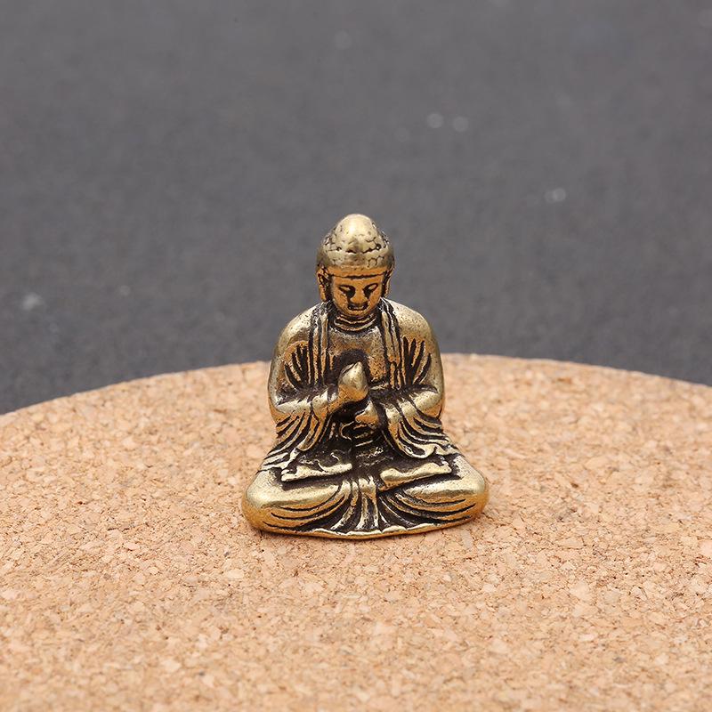 Portable Feng Shui Buddha Bronze Ornament Keychain for Living Room Decor