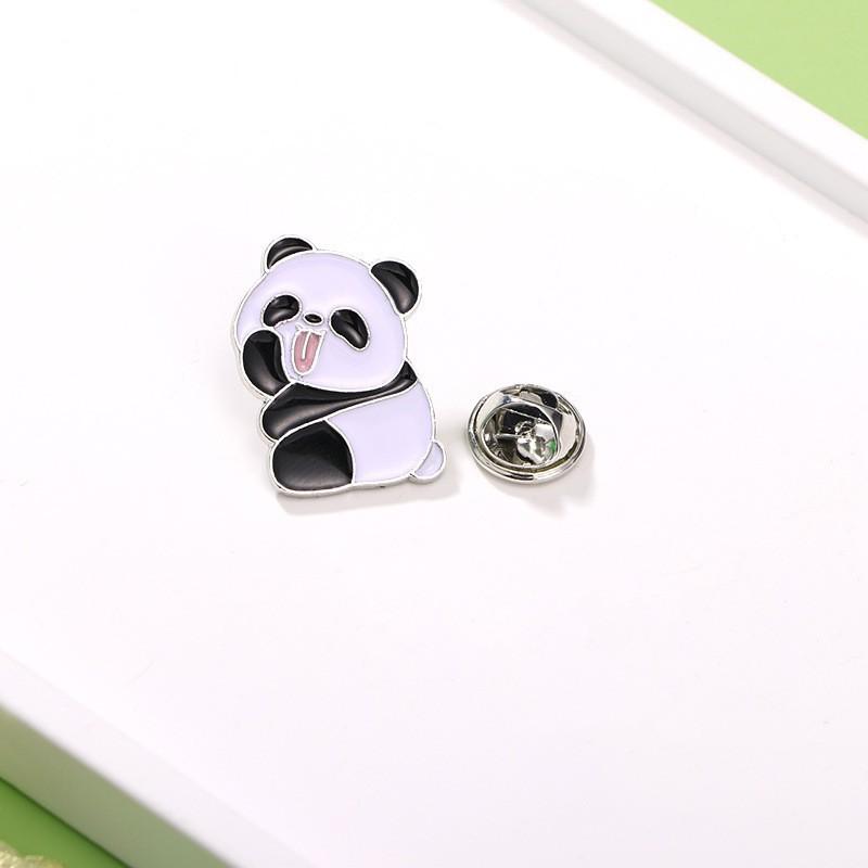 Chinese style panda brooch cute animal bag badge clothing bag accessories bamboo giant panda chain collar pin