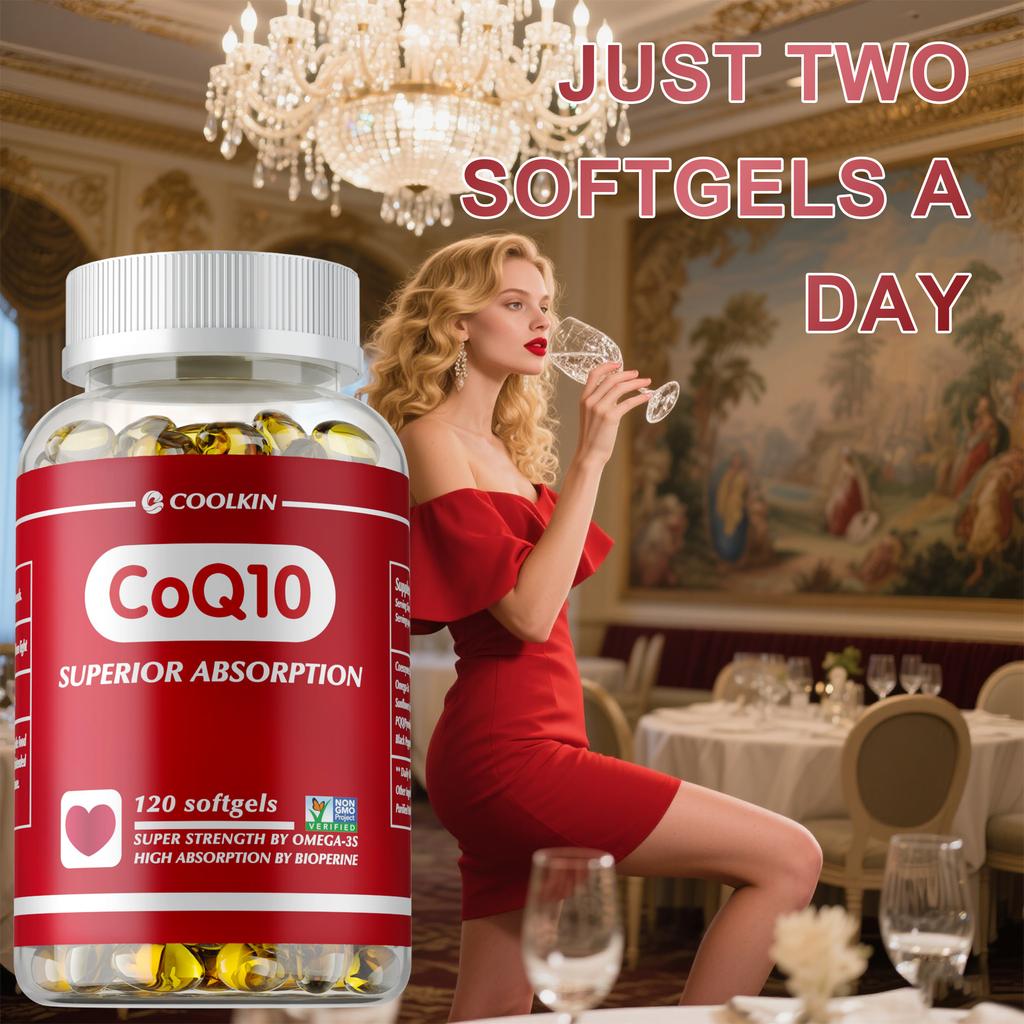 Highly absorbable Coenzyme Q10 supplement, a powerful antioxidant that supports heart health and energy production, and is easily absorbed.