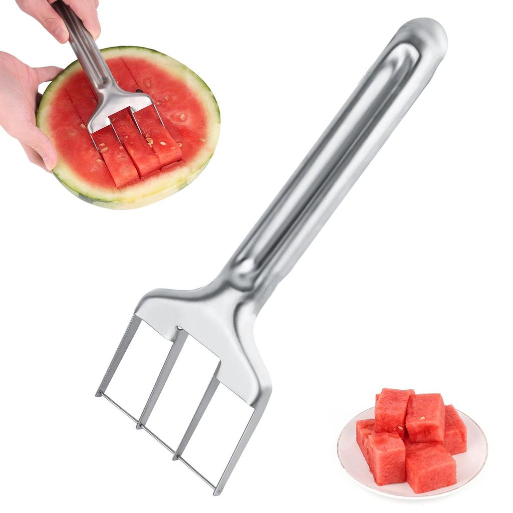 Stainless Steel Three-cut Watermelon Cutter Multi-function Fast Watermelon And Cantaloupe Dicer