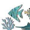 10Pcs Wooden Fish Wall Decoration School of Fish Beach Lake House Bathroom Wall Art Nautical Coastal Ocean Theme Hanging Ornament